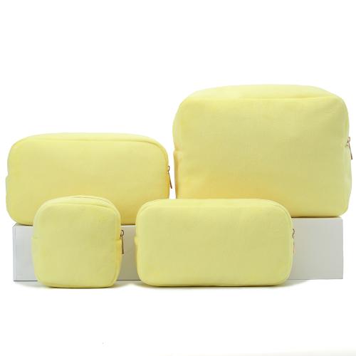 2022 Winter Fashion Women Plush Make Up Bag Terry Cloth Cosmetic Bag Toweling Soft Fabric Toiletry Travel Pouch