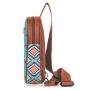 Hot Selling Custom ethnic style pattern PU Leather Patch Single Shoulder Women's Chest Bag Bohemian Crossbody Bag