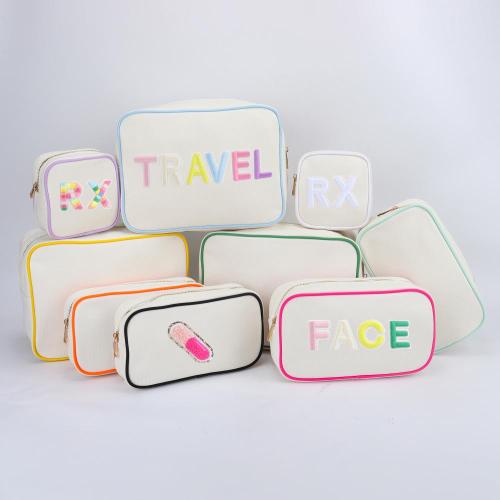 Keymay Wholesale Canvas Cosmetic Bags With Gold Zipper Custom Travel Zipper Pouch Canvas Makeup Bag