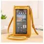 Phone bag Fashionable Female Diagonal Anti-Theft Mobile Phone Bag Transparent Mini Wallet with Touch Screen Anti-Fall Function