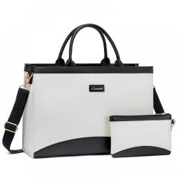 LOVEVOOK 15.6 Inch Large Capacity Canvas Computer Bag for Business work teacher purses ladies laptop tote handbags for women