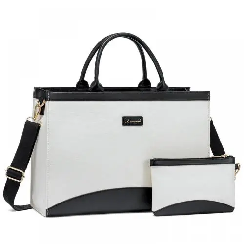 LOVEVOOK 15.6 Inch Large Capacity Canvas Computer Bag for Business work teacher purses ladies laptop tote handbags for women
