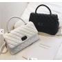 2023 new solid color high-grade women's bag Lingge lock chain small square Bag Fashion Pu Single Shoulder Messenger Bag
