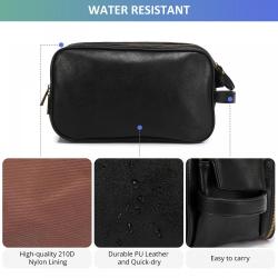 Lovevook PU Leather  Large Waterproof Wash Bag Travel Cosmetic Bag Bathroom Fitness Organizer Gifts Men's Toiletry Bag