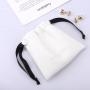 Custom Logo Printed PU Leather Drawstring Cosmetic Gift Bag Mini Waterproof Leather Money Pouches