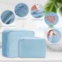 Classical Storage Bag Waterproof Smooth Polyester Drawstring Pouch Luggage Organizers Packing Cubes Set 8 Pcs For Travel