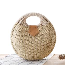 ALS004 New Fashion Shell Handbag Rattan Woven Bag For Summer Shoulder Bags For Women Lovely Rattan Woven Ladies Bags