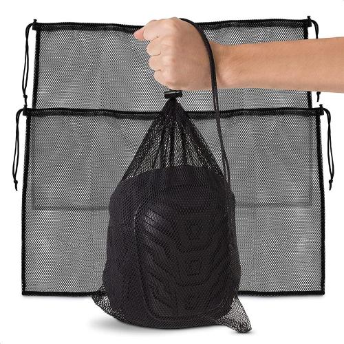 Wholesale Nylon Mesh Drawstring Bag with Cord Lock Closure Small Gym Bag for Basketball, Volleyball, Football, Golf Stuff Balls