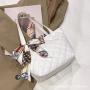 2024 Ladies Handbag Embroidered Scarf Shopping Bag Minimalist Korean Edition Large Capacity Shoulder Bag Fashion Style