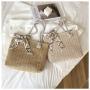 Large Capacity Rattan Tote Bag Fashion Straw Braided Handbags  Beach Bag for Women
