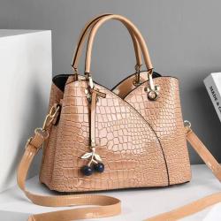 Bolsos Para Mujeres Large Capacity Single Shoulder Bag 2022 New Spliced Alligator Print Bag Pu Pure Color Zipper Crossbody Bag