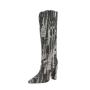 2022 Bottes Femme Ladies Autumn Winter V Neck Boots Pointy Toe Chunky Heels Stylish Long Boots Women Denim Knee High Boots