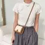 Summer Beach New Style Messenger Bag PU Leather Combined Canvas Mini Lipstick Wallet Cute Light Color Wallet For Women