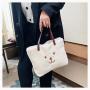 Custom going out Tote bag plush smiley shape hand decoration zipper one shoulder niche design plus logo