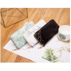 Fashionable Women's Customs Wallet New Korean Style Zipper Marble Mini Bag Long Ladies Purses