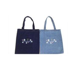 Women's Denim Canvas Shoulder Bag Fashionable Two-Handle Shopping Bag for Students Mothers Make-Up Leisure Use