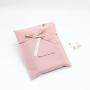 Custom Black Logo Printed Pink Velvet Flap Gift Jewelry Makeup Envelope Pouch Dust Clothing Packaging Velvet Bag
