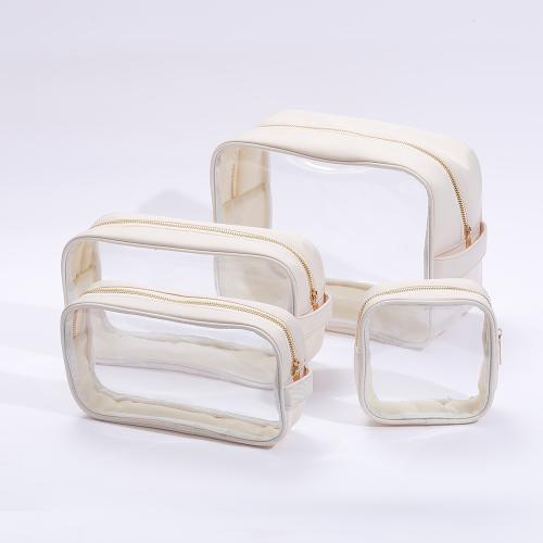 Keymay Fashion Cute DIY Women Clear Pvc Toiletry Bag Portable Large Transparent Organizer Makeup Cosmetic Bag