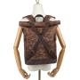 Factory high quality waxed canvas Retro Leather roll top rucksack casual computer bag travel school laptop backpacks for men