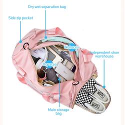 Custom logo gym duffel bag polyester black carry on bag for travel tote workout sports duffle spend the night bags