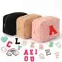 Keymay RTS 4 colors 4 sizes Plush Fluffy Makeup Organizer Pouch Sherpa Soft Cosmetic Bag Teddy Makeup Bag