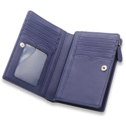 RFID wallet zipper leather wallet for men Vegan leather wallet with ID window