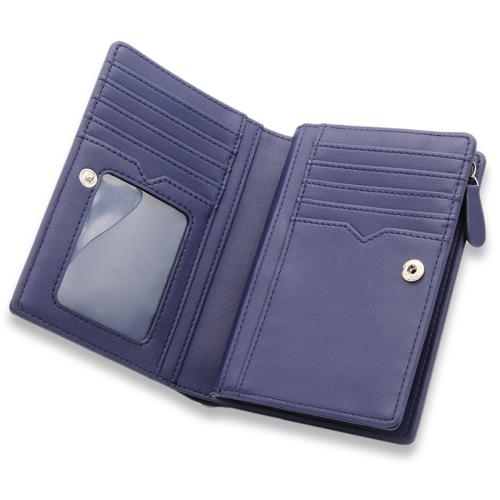RFID wallet zipper leather wallet for men Vegan leather wallet with ID window