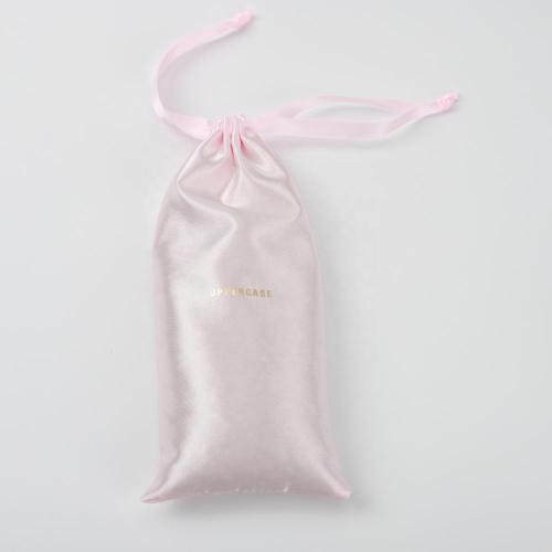Wholesale Pink White Satin Make up Cosmetic Hair Packaging Bags For Hair Extensions