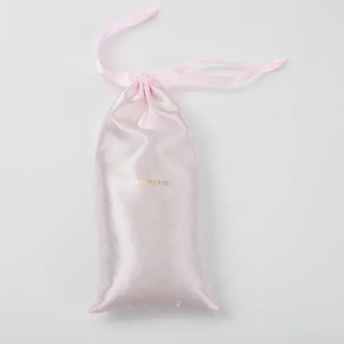 Wholesale Pink White Satin Make up Cosmetic Hair Packaging Bags For Hair Extensions