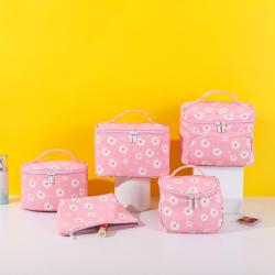 Gelory New Printing Cute Multifunctional Rectangular Nylon Large Capacity Portable Toilet Bag Female Cosmetic Bag