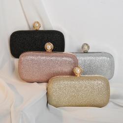 Glitter Diamond Finger Ring Full Rhinestone Purses Golden Clutch Bag for Wedding Party Evening Bags
