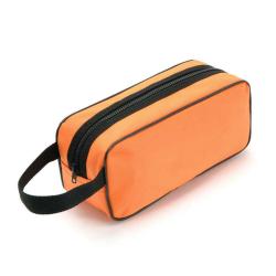 Fashion Orange Mesh Cosmetic Bag Portable Toiletries Handbag Cosmetic Storage Bag