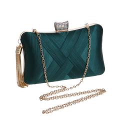 2024  beauty women satin woven clutch bag woman evening bag
