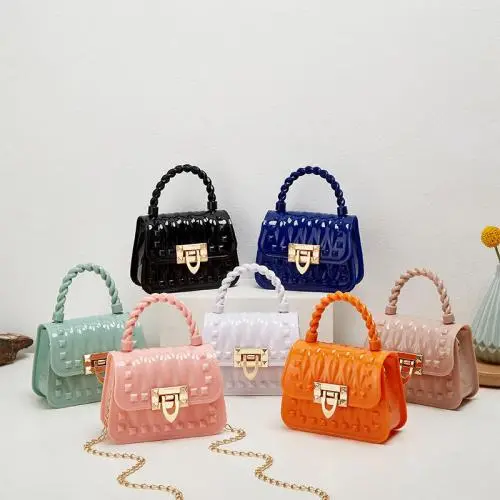 Hot Sale Luxury Colorful Pvc Red Crossbody Ladies Small Mini Women Handbags Shoulder Kid Jelly Coin Purses