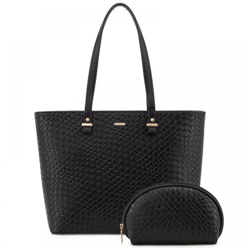 LOVEVOOK Quality Custom logo Stylish Office laptop Bag with Clutch Purses and Handbags Waterproof Woven Leather bag for Women