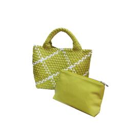 2024 Custom Weave Leather Bucket Bag Handbag For Women Luxury With Clutch Purse