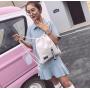 ZR374 New Drawstring Canvas Backpack Large Capacity Student Tutorial Bag Light Sports Student Schoolbag