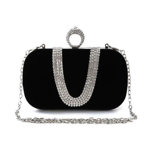 Wholesale bags women luxury rhinestone purse party wedding handbags ladies velvet bag evening clutch bag
