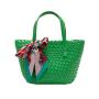 2024 Custom Weave Leather Tote Bag Handbag For Women Luxury Woven Purse With Scarf