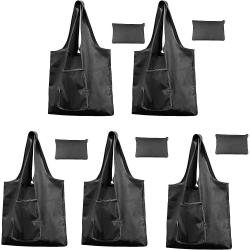 Large Reusable Grocery Bags Machine Washable Polyester Lightweight Heavy Duty Foldable Shopping Tote Bag