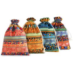 20 Pcs 5x7 Inch Mixed Color Small Cloth Cotton Bag Egyptian Ethnic Style Drawstring Jewelry Gift Bag Coin Pouches
