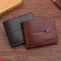 Hot Selling Men's Casual Short-Style Horizontal Wallet New Cross-Border Multi-Card Bank & Credit Card Holder Waterproof Feature