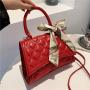 Bowknot Silk Scarf Bag For Women Small Square Bag Simple Western Style Single Shoulder Cross Bag bolsos-para-mujeres-