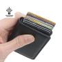 OEM036 Credit Card Holder Wallet Men Women Metal RFID Vintage Aluminium Bag Pop Up PU Leather Bank Cardholder Case New