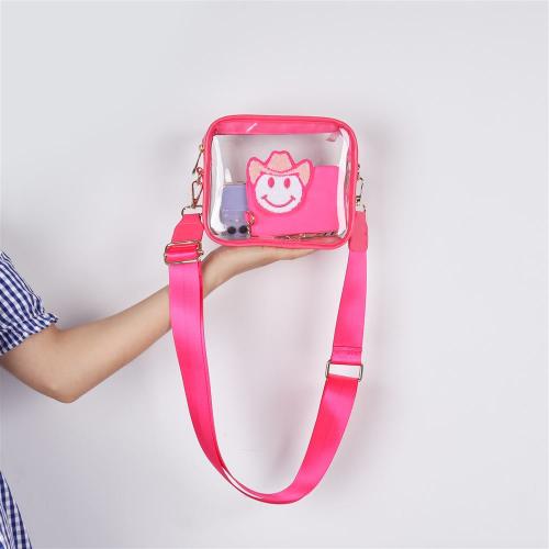 Keymay Custom Logo Clear Bag Stadium Approved Crossbody Clear Stadium Purse Bag Single Shoulder Sling Bags for Women Crossbody