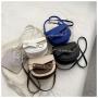 HR439 Mini Niche Design Women's Bag PU Cover Montage Single Shoulder Crossbody Bag Girls' Fresh Vintage Chain Small Saddle Bag