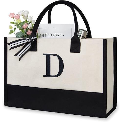 Customized logo and carrying gift for spot canvas tote bag large capacity shopping bag personalized design Letter Tote Packaging