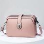 Fashion shoulder ladies bag solid color pu leather hand bags women purse and handbag sac tendance 2024
