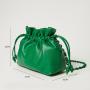 Manufactory Custom Pu Leather Shoulder Bag For Women Fashion Handbag Metal Chain Cross Body Bag Lovely Drawstring Bag