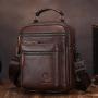 XL288 First Layer Cowhide Genuine Leather Men's Shoulder Bag Multi-layer Large Capacity Handbag Wear-resistant Durable Bag